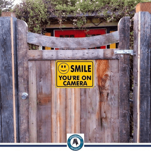 ป้ายโลหะ CIFbuy สำหรับป้ายเตือนความปลอดภัยในบ้าน ธุรกิจ หรือกลางแจ้ง ป้ายแจ้งเตือนการเฝ้าระวัง TikTok สำหรับบริการรับสินค้า Temu - Product Image 1