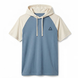 Lightweight <b>Men</b> Hooded T Shirts <b>Short</b> <b>Sleeve</b> Pullover <b>Hoodie</b> Soft Cotton Blend Casual Athletic Gym Workout Summer Everyday Wear - Product Image 1