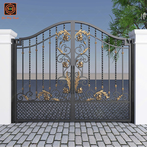 Puerta Metálica de Doble Hoja Estilo Europeo KHP, Recubierta con Polvo, Puerta Batiente Resistente para Uso Exterior en Villas - Product Image 4