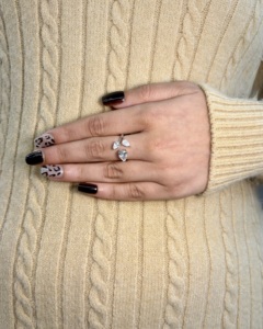 Premium Quality <b>Open</b> Floral <b>Ring</b> In Pear Cut Lab Grown Diamond 14K Gold Wholesale OEM Fine Jewelry Manufacturer Supplier - Product Image 3