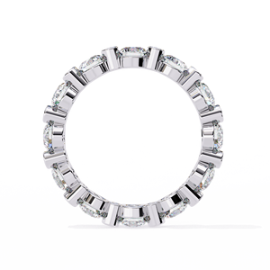 Bague de mariage pour femme en platine PT950 sertie de diamants de laboratoire en sertissage clos, style éternité complète - Product Image 2