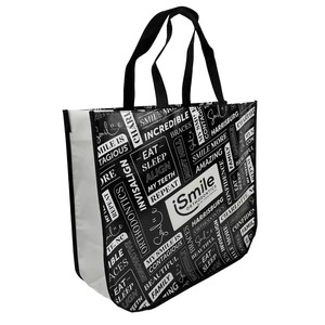 Sac fourre-tout incurvé non laminé en non-tissé recyclable, personnalisé avec découpe en D, pour supermarché écologique, fabriqué au Vietnam, idéal pour les expositions - Product Image 3