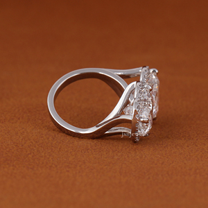 Anillo de Compromiso con Halo de Diamantes Cultivados en Laboratorio en Forma de Corazón, 4 TCW, Oro Sólido de 14K, Certificado IGI - Product Image 2