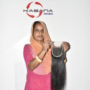 Cabello humano vietnamita natural 4x4 HD sin procesar, con cutícula alineada, sin tejer, color negro, onda profunda - Product Image 4