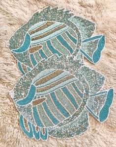 Set de table rond à motif étoile de mer, en perles de verre turquoise, pour décoration de table côtière, fait main, centre de table nautique - Product Image 6