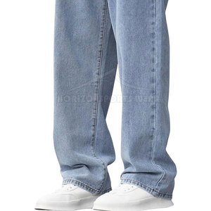 High Quality Straight Casual <b>Elastic</b> <b>Waist</b> Baggy <b>Jeans</b> for Supply Sustainable Cotton Loose Fit Adult Wears - Product Image 6