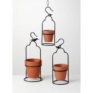 Support de pot de fleurs multi-niveaux en fer émaillé fait main, contemporain, avec trou de drainage, pour intérieur/extérieur - Product Image 6
