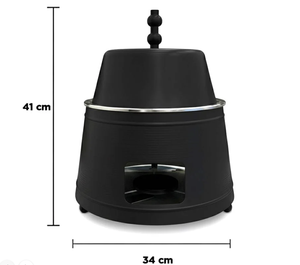 Buffet personnalisable noir aspect métallique pour service alimentaire, usage hôtelier, chauffe-plat avec couvercle et support pour bougie chauffe-plat - Product Image 3