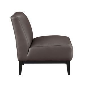 Poltrona in Pelle Marrone con Struttura in Legno Massello e Seduta Imbottita - 1 Pezzo, Arredo Soggiorno Durevole e Confortevole - Product Image 3