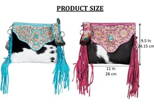Luxury Large Capacity Women's Elegant Designer Hand <b>Tooled</b> Cow <b>Leather</b> Messenger Shoulder Bag Western Handbags Crossbody Purses - Product Image 2