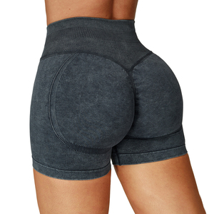 Shorts de course sans couture en spandex pour femme, effet froncé aux fesses, compression ventre plat, vêtements de sport yoga respirants, grandes tailles imprimées - Product Image 1