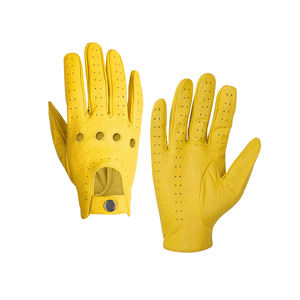 Gants de conduite en cuir imperméables à demi-doigts - Unisexe, toutes saisons, pour la conduite en ville, fabriqués au Pakistan - Product Image 2