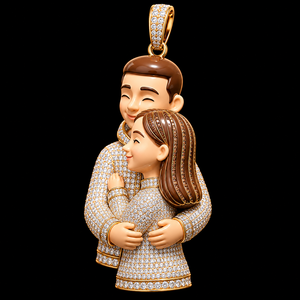 Custom Family Pendant Diamond Charms 3D Couple Jewelry Gold Plated Unisex Gift Charm for Wedding Party - Product Image 5