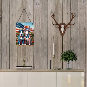 All American Bull Terrier Aluminium Metal Wall Art 12x16 Multicolor Hanging Prints for Kitchen Bar Front Door Plaque Home Decor - Product Image 3
