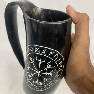 Jarra de cuerno vikinga de alta calidad 100%, estilo europeo, tallada a mano en India, de gran tendencia, a la venta. - Product Image 1