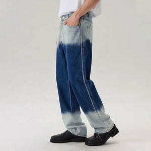 Jeans de Mezclilla para Hombre, Corte Recto, Cintura Alta, Estilo Degradado, Ajuste Holgado, Color Degradado, Algodón, Estilo Casual de Primavera - Product Image 4