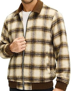 Chaqueta de Hombre Personalizada con Etiqueta Privada, Reversible, de Lana, Transpirable e Impermeable, con Parches de Camuflaje y Cuadros, Cierre de Cremallera Frontal - Product Image 5