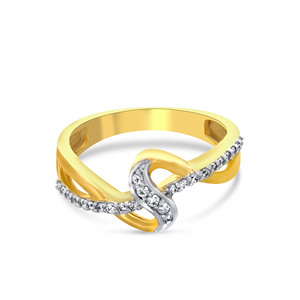 Bague en or jaune pour femme, diamant taille brillant rond, style de fiançailles de luxe avec diamants de laboratoire couleur H - Product Image 1