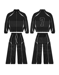 Windbreaker Tracksuit 2 Piece <b>Zipper</b> <b>Jacket</b> Trouser Polyester/Nylon Custom Logo Slim Fit Heavyweight Eco-Friendly Casual Solid - Product Image 4
