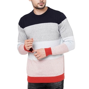 Sweat-shirt à col rond pour homme, rayures noires, grises et blanches, manches longues, coton plus doux, pull décontracté, vêtements de sport urbains, vente en gros - Product Image 5