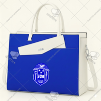 Zeta Phi Beta Premium PU deri Tote çanta kadın profesyonel iş çantası debriyaj çanta ile gemi hazır Sorority Laptop el çantası