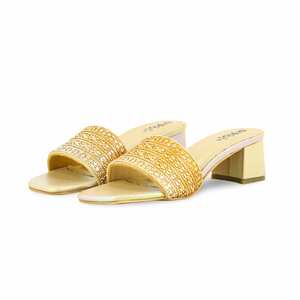 Golden FN7922 <b>Heeled</b> Sandals Elegant <b>Slipper</b> <b>with</b> Intricate Design - Product Image 3