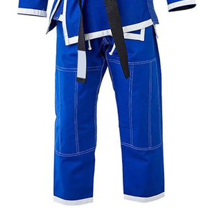 Kimono de judo bleu unisexe pour adulte, coupe classique, 100% coton, vêtement d'arts martiaux durable, kimono de judo une pièce avec ceinture noire - Product Image 2