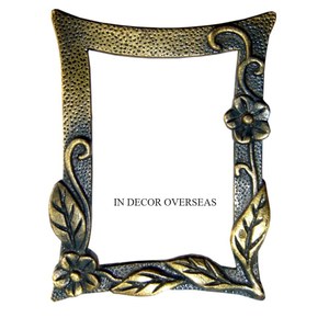 Cadre photo de luxe décoratif pour la maison, design attrayant avec feuilles et fleurs plaquées or de haute qualité, très vendu. - Product Image 5