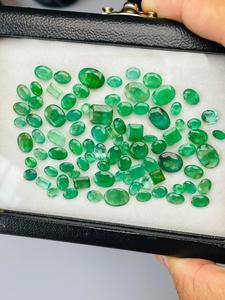 Lot de pierres précieuses en émeraude naturelle, taille mixte, qualité AAA, super lustre, belle couleur verte, disponible à prix avantageux pour la création de bijoux. - Product Image 5