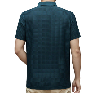 Polo de Manga Corta para Hombre, Color Azul Oscuro, Tejido de Punto, Diseño con Botones, Corte Regular Informal, Artículo de Moda 2026 - Product Image 2