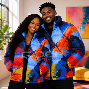 Cosh International – Nouvelle veste unisexe à manches longues, col montant, fermeture éclair, imprimé par sublimation, motif peint à la main, en polyester - Product Image 3