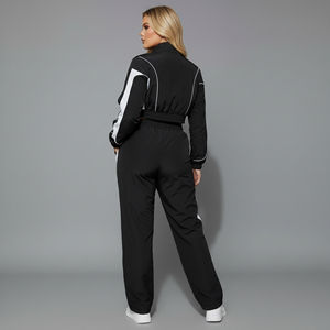 Wholesale Women Nylon Tracksuit Windbreaker Waterproof Breathable Zipper Custom Printing OEM Fitness Outfit - Product Image 2