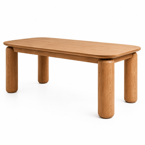 Table à manger ronde en teck massif, design nordique, 6 places, écologique, imperméable, durable, moderne, villa - Product Image 3
