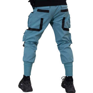Pantalon cargo techwear pour homme, pantalon tactique multi-poches, streetwear hip hop, joggers, bretelles à rubans, pantalon harem cyberpunk urbain - Product Image 4