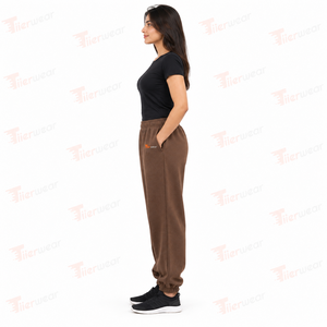Brown <b>Women's</b> <b>Fleece</b> Sweatpants Mid Waist Loose Fit Casual Pants with Pockets Breathable <b>women</b> <b>jogger</b> pants - Product Image 4