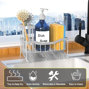 Organizzatore per Lavello in Acciaio Inox con Drenaggio Automatico, Porta Spugne e Spazzole Antiruggine per Pratico Stoccaggio in Cucina - Product Image 6