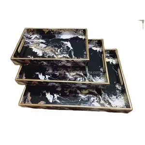 Nueva bandeja de servicio de madera de trabajo de esmalte impreso, bandeja de desayuno para servir, bandeja de servicio de madera de nuevo estilo de alta calidad - Product Image 1