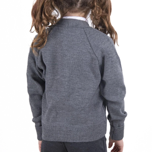 Cárdigan escolar gris marino de punto con cuello en V y botones para niñas y niños, suéter de punto para niños y hombres. - Product Image 5