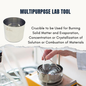 Crisol de Acero Inoxidable FENTEX de 400 ml, Vaso de Laboratorio Multifuncional, Taza de Laboratorio con Fondo Plano, Autoclavable, ODM OEM - Product Image 2