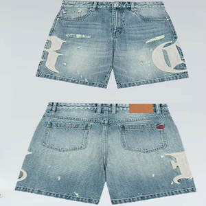 Custom Embroidery <b>Jeans</b> Shorts for <b>Men</b> High Quality Print Straight Denim Shorts Wholesale Custom Shorts for <b>Men</b> - Product Image 5