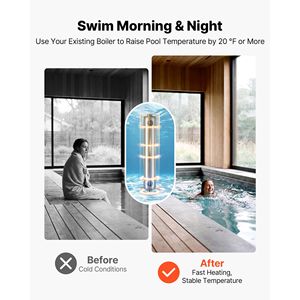 Échangeur de chaleur pour piscine 360K BTU en acier inoxydable 316L, chauffe-eau de piscine haute efficacité - Product Image 3
