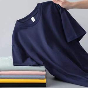 Trending Men's Crew Neck Breathable Short Sleeve <b>Polyester</b>/Cotton 320g Oversized <b>T</b>-<b>Shirt</b> Custom Logo OEM Wholesale Manufacturer - Product Image 2