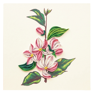 Carte de vœux artisanale en quilling, motif floral, avec enveloppe, art floral en papier, idéale pour les cadeaux - Product Image 1