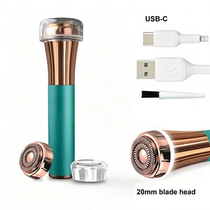 Rechargeable Facial Hair Remover big blade head 360-degree LED 18K gold plated Type C rose gold plated - Product Image 1
