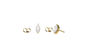Minimalist 18K Gold <b>Stud</b> <b>Earrings</b> Marquise Cut Diamond Solitaire Eye Shaped <b>Studs</b> <b>Earrings</b> Fine Jewelry for Women - Product Image 1