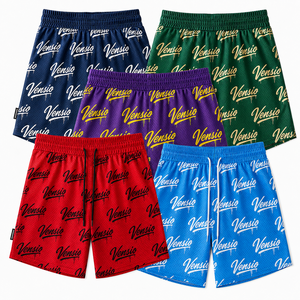 High Quality Summer Custom Digital Print <b>Polyester</b> Men Unisex 5 Inch Inseam Basketball Mesh Shorts Plus Size Breathable Quick - Product Image 1