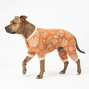 Tropical <b>Print</b> Dog Coat Orange Leaf Pattern Summer Wear Comfortable Pet <b>Clothes</b> for Dogs - Product Image 3
