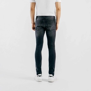 Jean en denim noir 100 % neuf de haute qualité pour homme, coupe super skinny, délavage foncé, extensible, coupe ajustée, moderne, taille S - Product Image 4