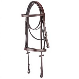 Brida de cuero Hunter Horse Brida de caballo de cuero personalizado de calidad superior con riendas para carreras y montar ESTILO OCCIDENTAL - Product Image 1