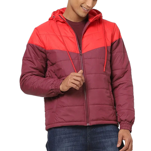 Vestes matelassées à manches longues pour hommes en tissu 100% polyester nylon, veste à capuche rembourrée à manches longues, manteaux et vestes pour hommes - Product Image 1